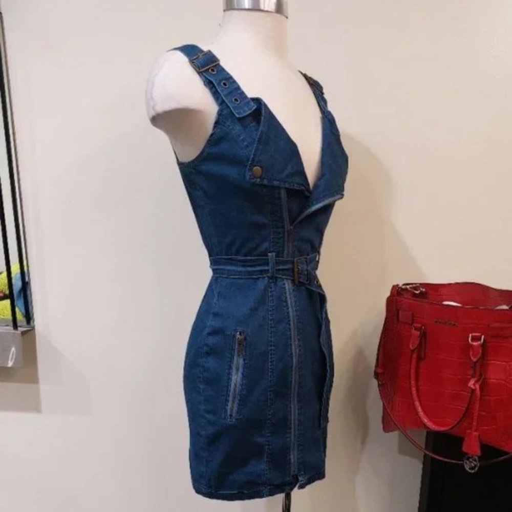 π₯HOT ITEMπ₯ Dolls Kill Belted Denim Moto Dress Dolls Kill - Picture 3 of 11